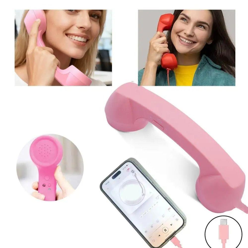 Auricolare Telefonico Retro con Cavo Type-C/3.5mm Ricevitore Auricolare per Telefono Cellulare Per Telefoni Cellulari