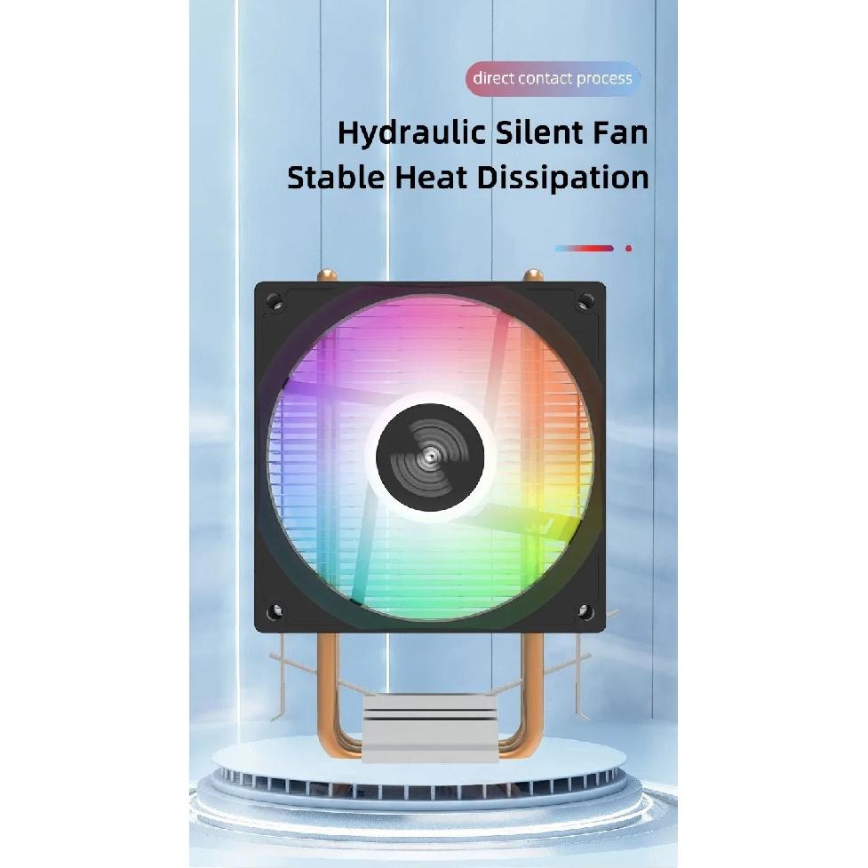 Coolcirc A400 CPU COOLER 4 Heat pipes 9cm RGB Cooler PC Air-Cooled Radiator Quiet Hydraulic Bearings For AMD AM2/AM3/AM4