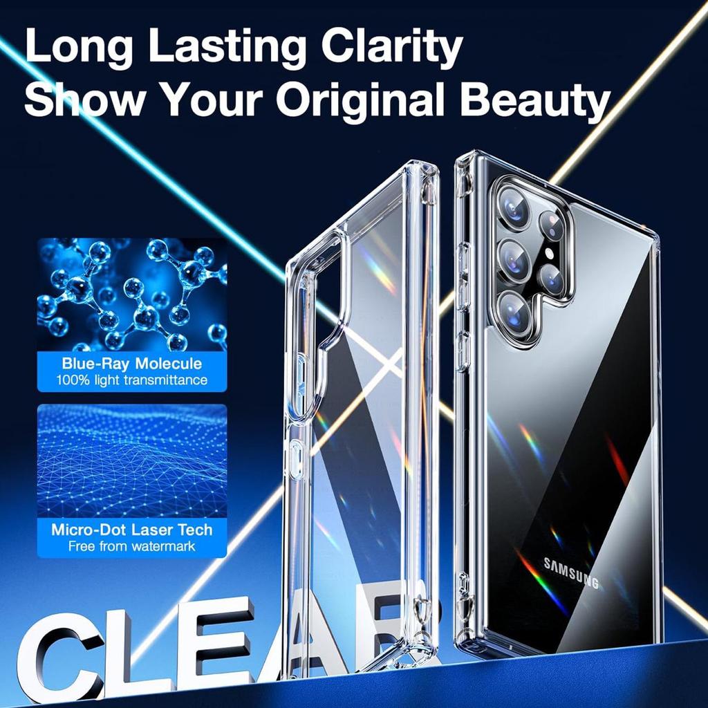 New Samsung S24U Phone Case: Drop-Proof TPU + PC Two-in-One, Transparent, In Stock, Hot Selling
