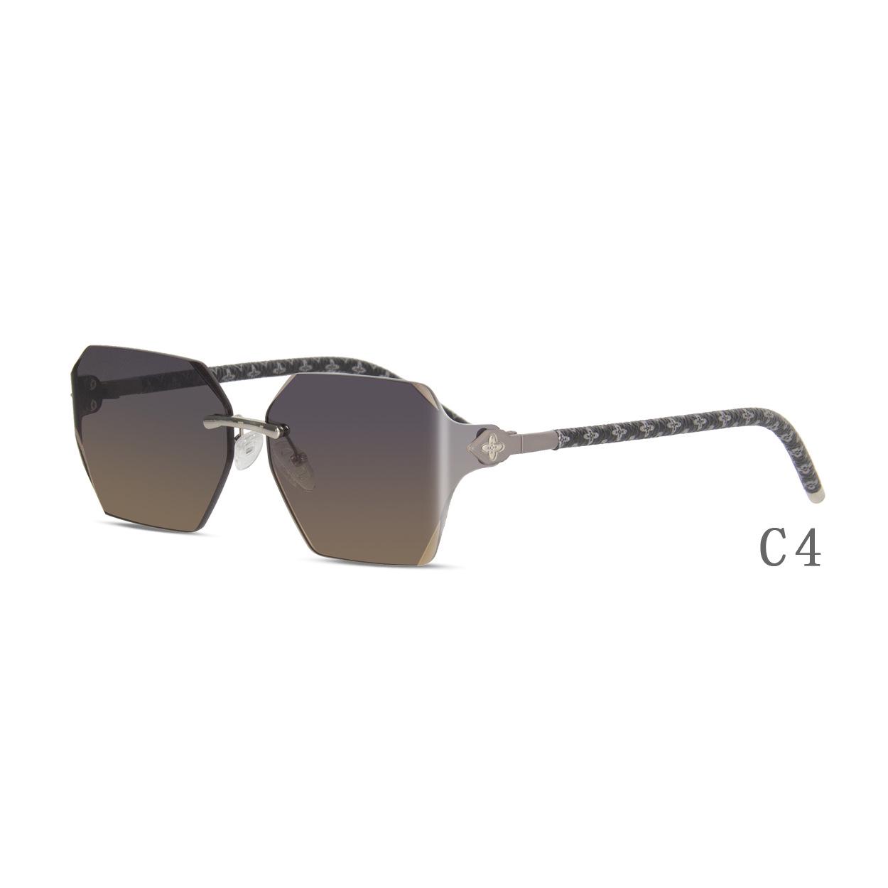 

Frameless Nylon Polarized Fashion Sunglasses - Trendy Euro-American Style for Women, Black 6099