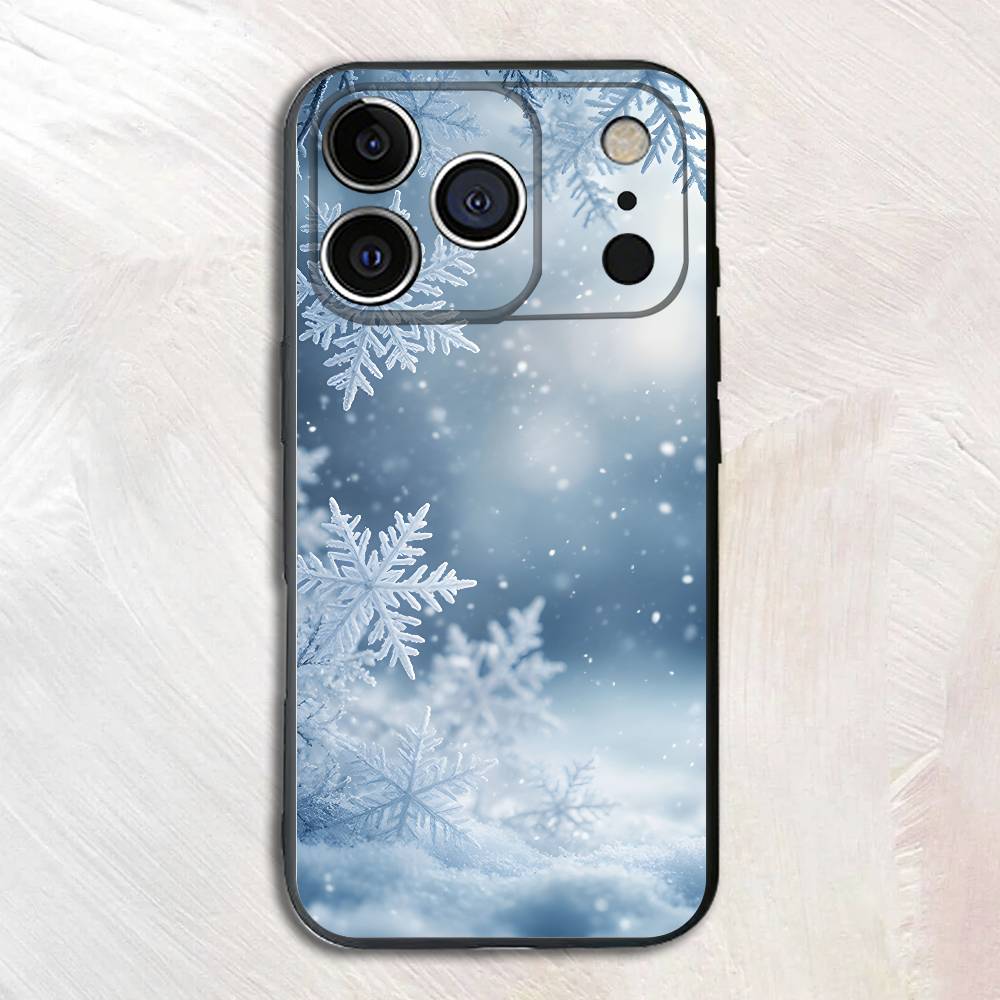 Beautiful Snowflake Silicone Soft Phone Case For iPhone17 16 15 14 13 12 11 Pro Max Plus X XR SE Cover