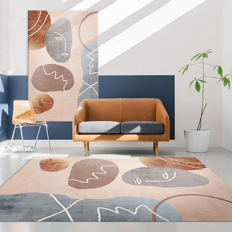 Nordic Geometric Carpet Living Room Coffee Table Mat Sand Blanket Bedroom Bedside Blanket 3D Printing Splicing Carpet Floor Mat
