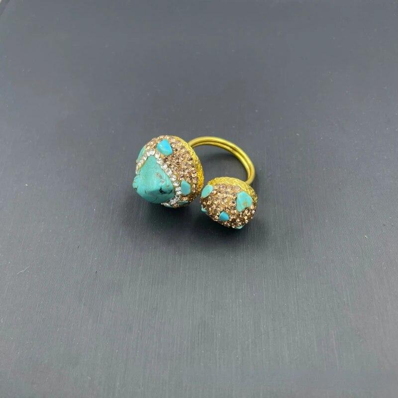 

Кольцо со стразами и натуральным турмалином, модное индивидуальное легкое роскошное кольцо с изумрудом, женский аксессуар для банкета