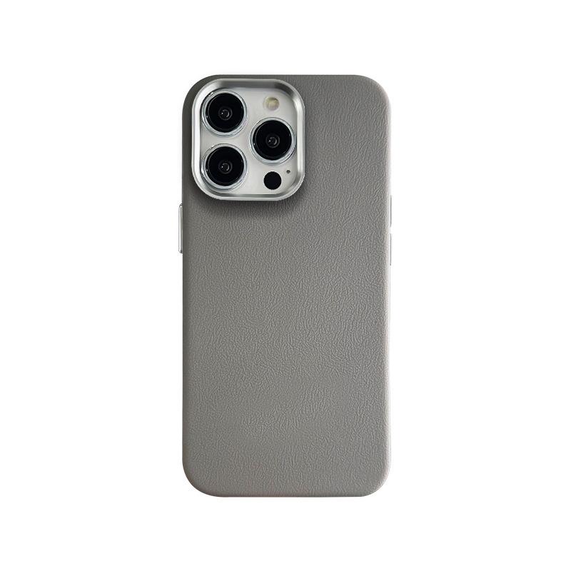 Simple Solid Color, Suitable for Apple 16PRO Phone Case, IPhone 15 Metal Leather Texture, 14 Large Holes, Couple Anti-drop, 13 Soft
