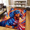 American Flag Dog SkullPattern Square Carpet,Area Rug,Carpet Rug for Living Room Bedroom Sofa Playroom Decor,Non-slip Floor Mat,Holiday Birthday Gifts