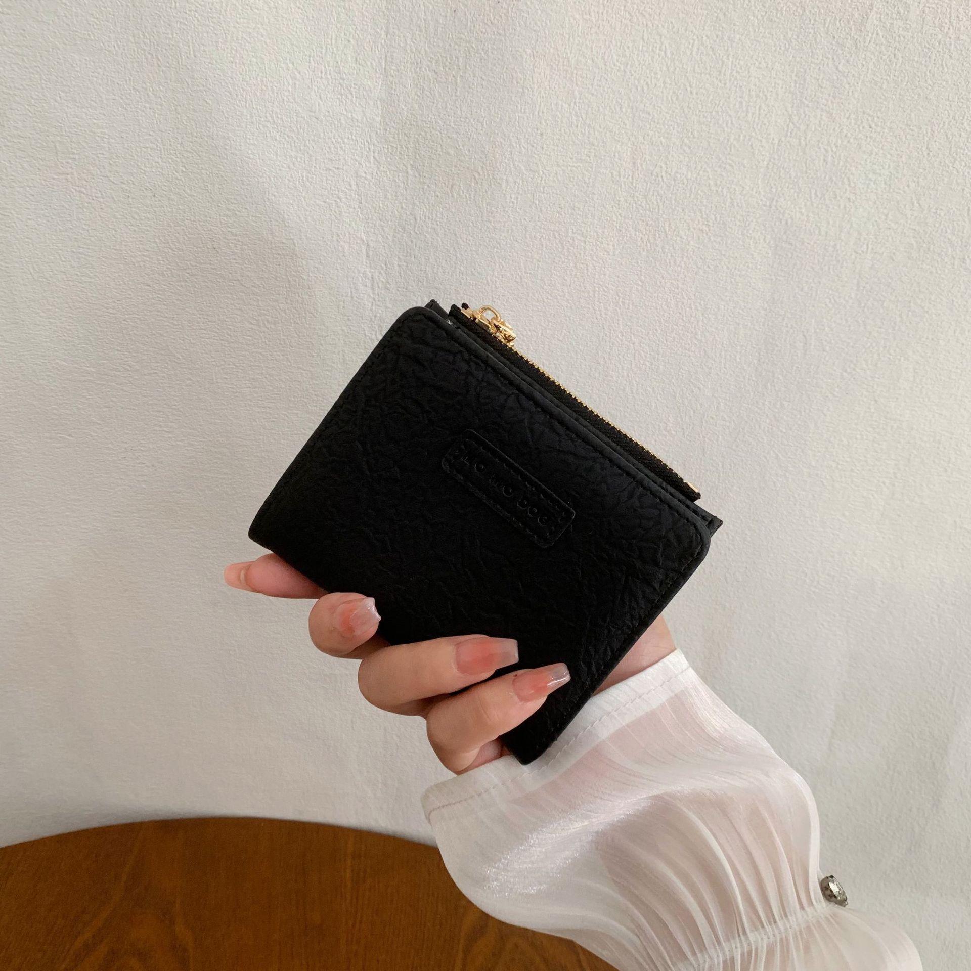 

инс кошелек женский новый студент ретро складной кошелек Мори литературный пряжка кошелек для мелочи чёрный