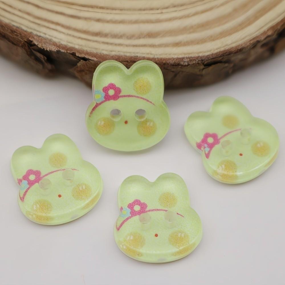 30pcs Transparent Cute Rabbit Button DIY Clothing Sewing Buttons Bunny Buttons Sewing Supplies