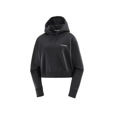 Logo Short Hd Outdoor Sports Casual Hoodie Women Hoodies Deep-Black C25236