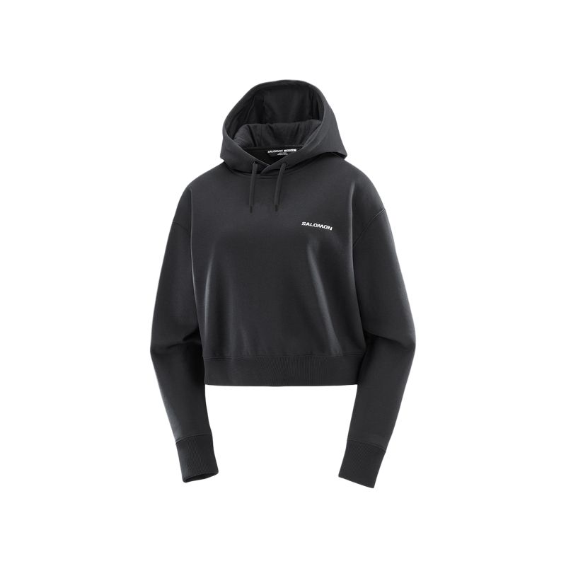 

Salomon Logo Short Hd Outdoor Sports Casual Hoodie Women hoodies Deep-Black C25236 S
