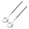 652F 2pcs Stainless Steel Adjustable Forks Spoon Telescopic Long Cutlery Dinning Utensils for BBQ Picnics and Kitchen Use