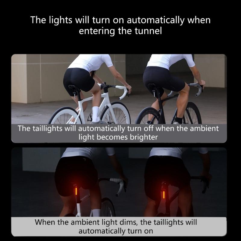 Smarted Rear Bike Light Rechargeable Waterproofed Bicycles Rear Cycle Light for Saddles and Seatpost
