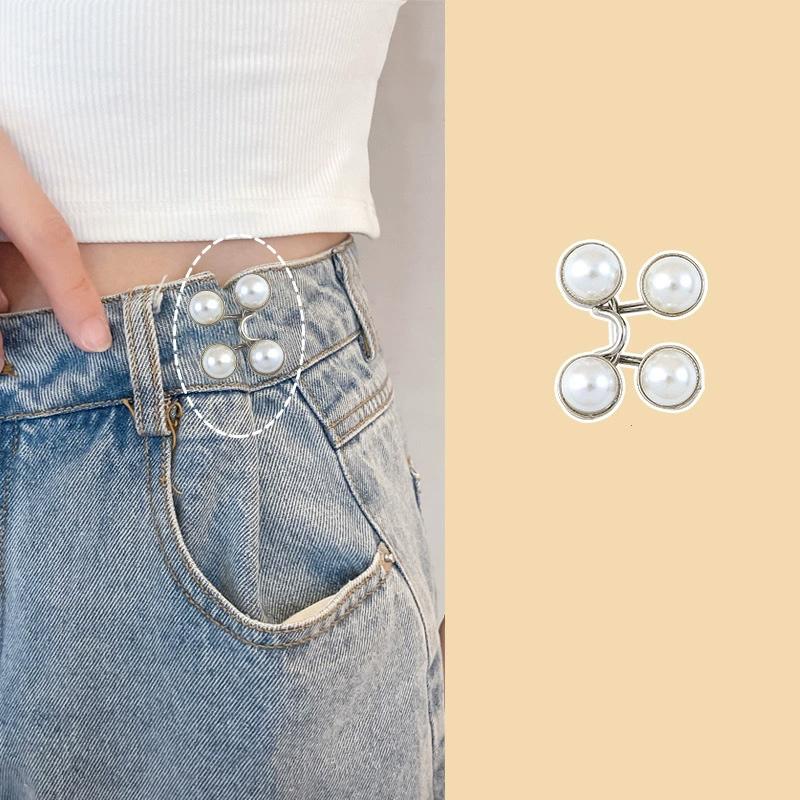 1 шт. Съемная практичная металлическая пуговица Минималистичная пуговица для талии Удобный металлический крючок без сверления Регулируемый A белый