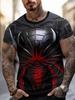 Men's Crew Neck Tee, Spider Pattern, Regular Fit for Outdoor & Beach