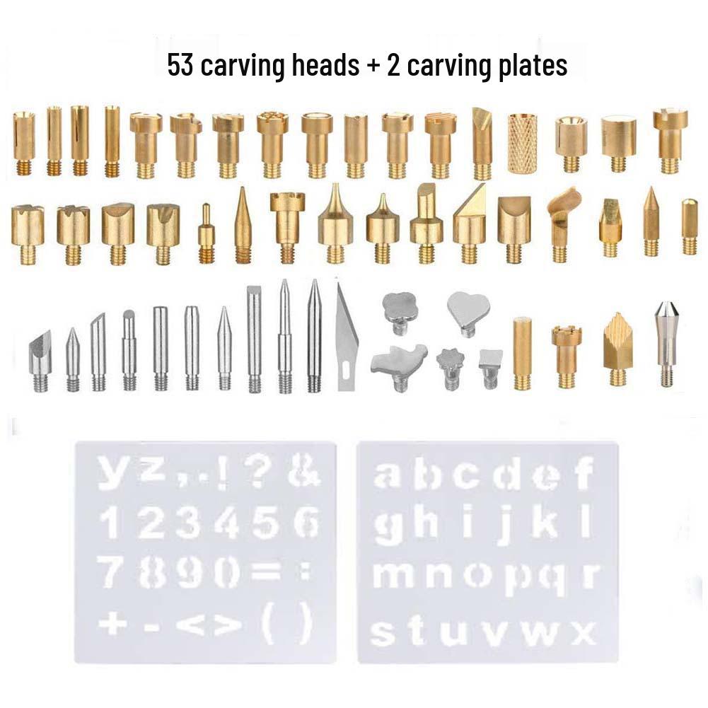 

55-Piece Pyrography, Carving & Soldering Iron Tip Set with Hot Stamping Flower Accessories