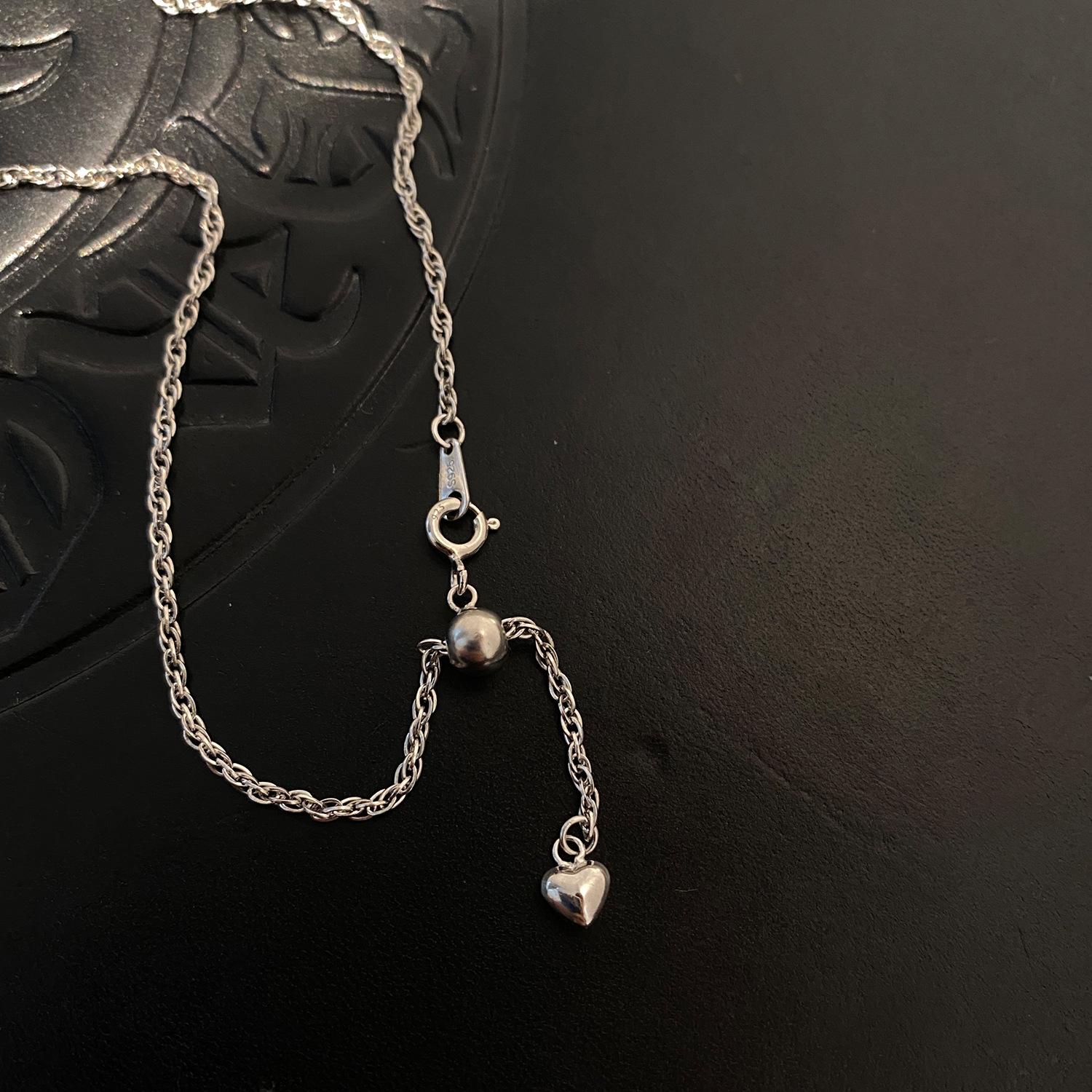 

Мінімалістичне жіноче перлове намисто, Срібло S925, Регульований довгий ланцюжок-светр