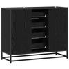 Sideboard Black Oak Effect 92 x 35 x 76 cm Engineered Wood