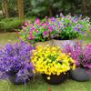 20 Bundles Artificial Flowers Outdoor UV Resistant No Fade Fake Plants Faux Plastic Shrubs for Garden Patio Porch Window Box Home Wedding Farmhouse