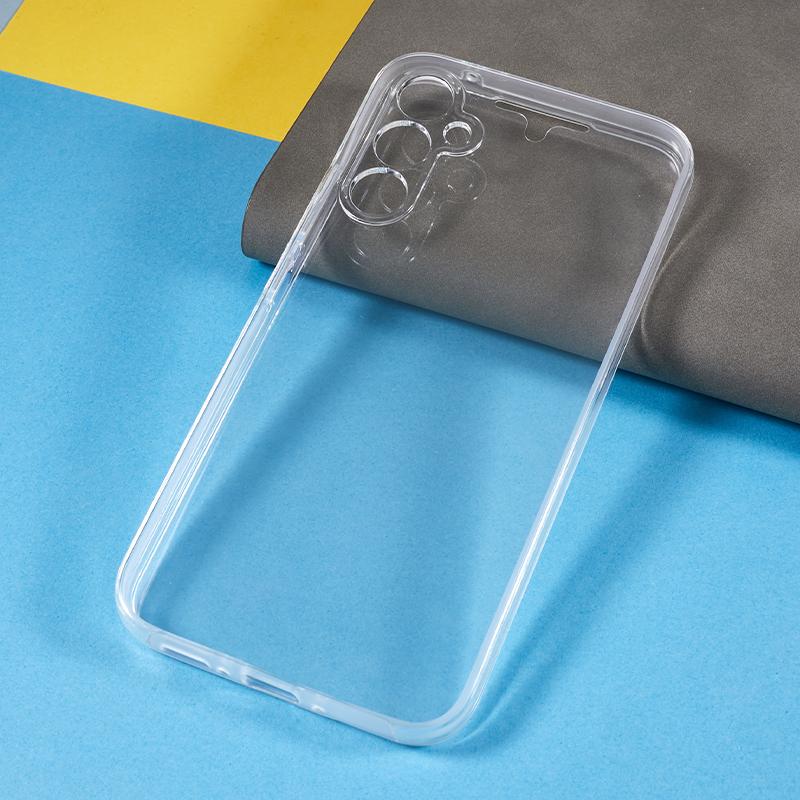 For Samsung Galaxy A34 5G TPU Frame+Acrylic Back+PET Front Cover Clear Phone Case Full Protection Cover