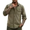 Herren Langarm Jeanshemd Knopfleiste Lässige Passform Vintage Stil Zwei Brusttaschen Western Design
