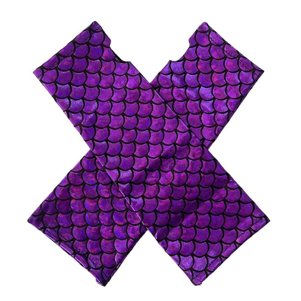 Barevné Designové Rukavice s Vzorováním Rybích Šupin Dlouhé Cosplay Rukavice Mořská Panna Rukavice Halloweenské Akce