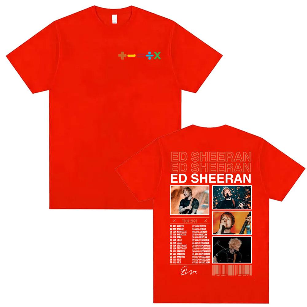 Ed Sheeran Tour 2025 Graphic Tee Shirt Unisexs Retro 90s Hip Hop Pop Music Tshirt Unisex Summer ONeck Tops Short Sleeve T Shirts