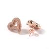 Uwin Mini Hollow Heart Heart Shape Earrings Bling Gift Women Hip Hop Earring Stud Icy RTS Jewelry