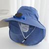 Spring and summer new striped sunscreen cap breathable shawl cap dry farm work tea picking cap solar charging fan sun hat
