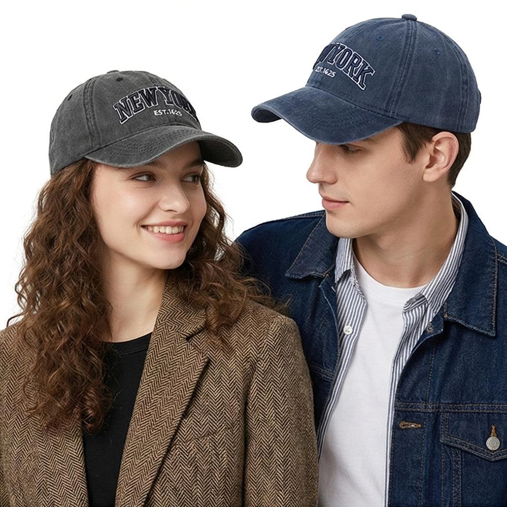 Fashion Hat Hot-selling English three-dimensional letter embroidery baseball cap Washed peaked cap NEW YORK curved brim sun hat