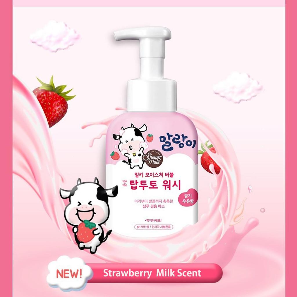 SHOWERMATE Malang-i Top To Toe Milky Moisture Bubble Body Wash (500ml 16.97fl.oz) Strawberry Milk Scent