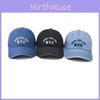 Embroidered Nyc Letter Denim Cap With Curved Brim And Windproof For Use Outdoor