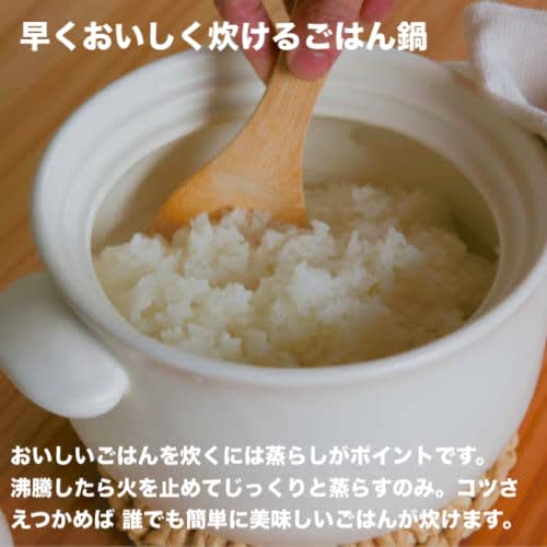 Taisei Kiln Banko Ware Earthenware Rice Pot, 3-Cup Capacity, White / Made In Japan, Suitable for Direct Heat, Microwave, Dishwasher, and Oven Safe / R
