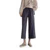 Široké kalhoty pro dámské léto Bavlněné lněné kalhoty Pevný elastický pas Prodyšný Volný střih Kalhoty velké velikosti