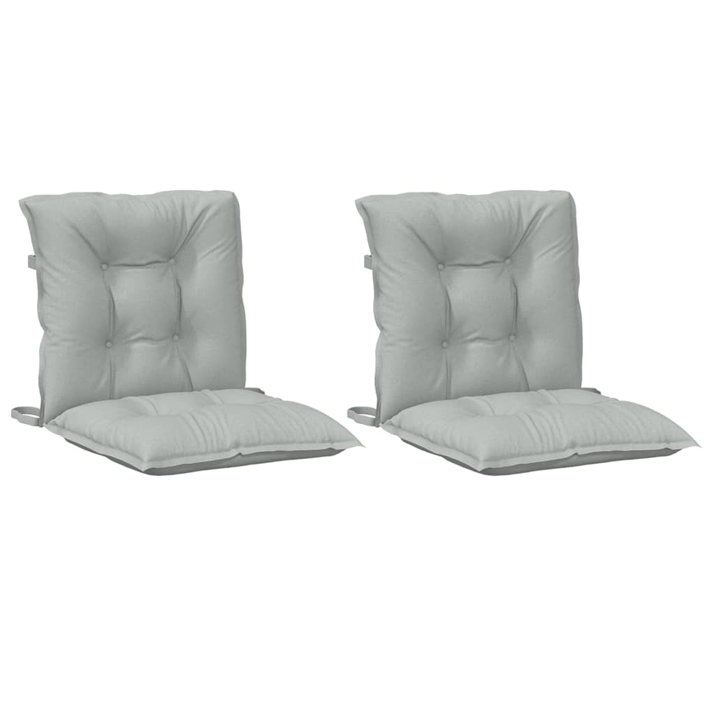 Low Back Chair Cushions 2 Pcs Light Grey Melange 100 X 50 X 7 Cm Fabric