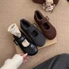Retro sammets Birkenstocks dam höst och vinter varma fluffiga skor med Mary Jane skor bomullsskor