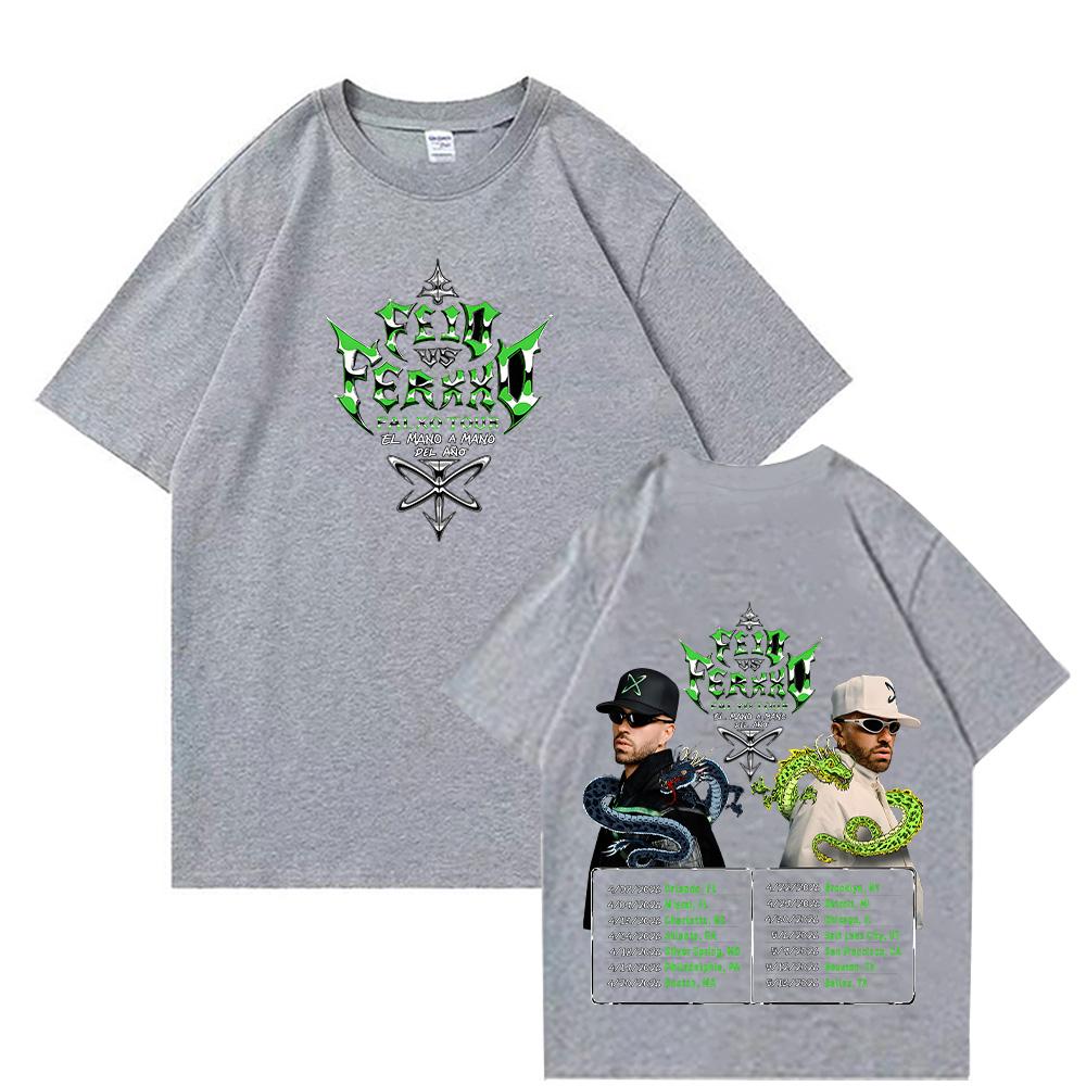 Feid VS Ferxxo Falxo Tour T Shirts Pure Cotton Round Neck Short Sleeve Tees Unisex Casual Popular Trends Clothing Tops