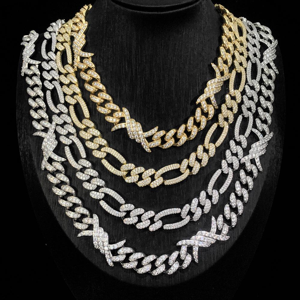 Zircon Cuban Chain: Versatile Cross-Border Hip-Hop Jewelry, European & American Fashion for Couples