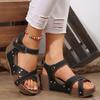2025 new foreign trade summer women's platform sandals large size cross-buckle sandals fish mouth sandals