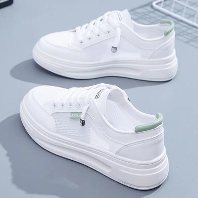 Chaussures blanches spéciales printemps et été pour femmes 2025 nouvelles chaussures de sport polyvalentes en maille ajourée respirante décontractées étudiantes chaussures de skate