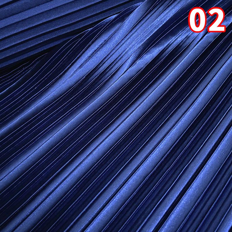 Pleated Satin Fabric By Meter for Needlework Dress Skirt Costume Clothes Diy Sewing Cloth Soft Glossy Smooth Plain White Pink