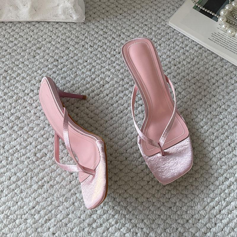 Fashion Big Size 43 Fashion Shallow Ladies High Heels Sandals Pumps Shoes Female Slides Elegant Women Heeled Sandals Flip flops Shoes