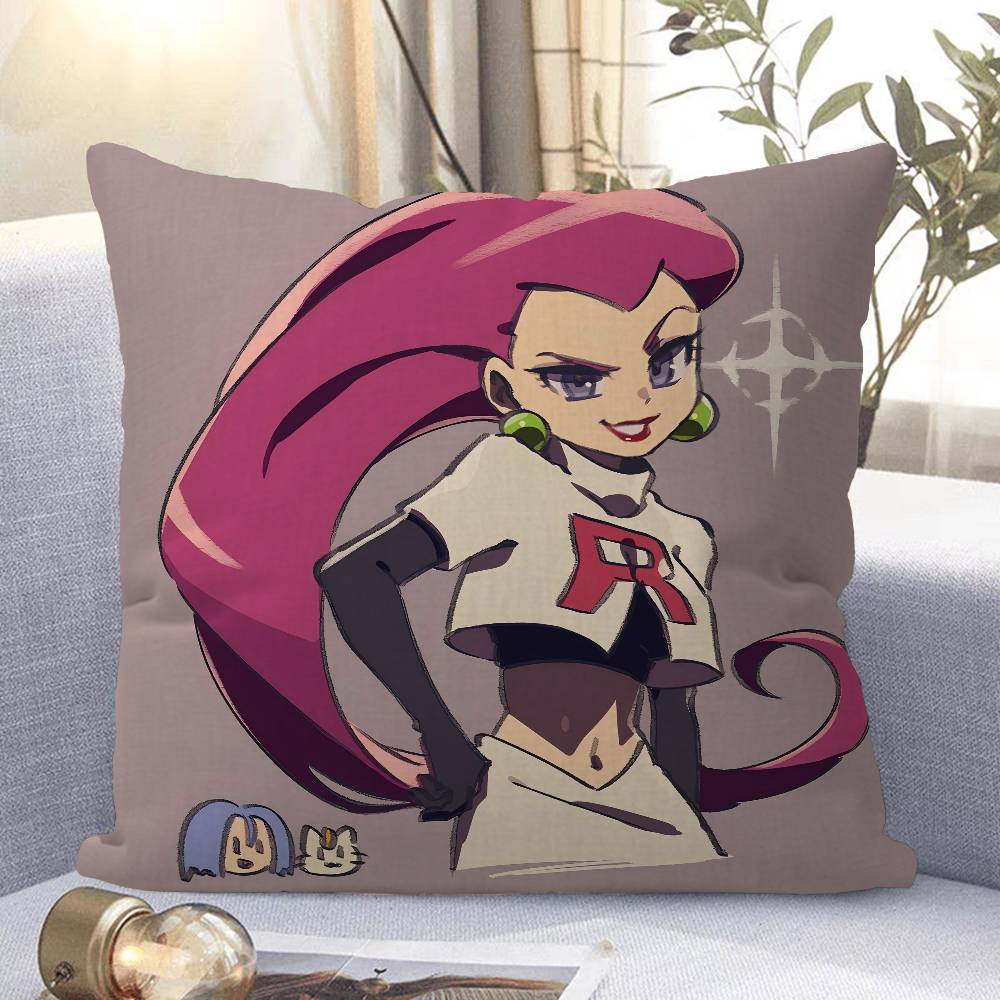 Team Rocket Pokemon Pillow Cover For Bedroom Room And Living Room Sofa Decorative Cushion Cover