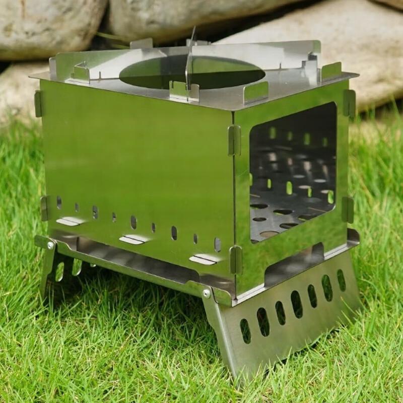 Portable Folding Outdoor Wood Stove & BBQ Grill