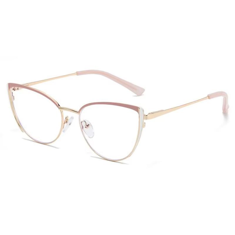 Pink White Frame Cat Eye Prescription Glasses Women Anti Blue Rays/Nearsighted/Presbyopic Bifocal Customized Spectacles Female