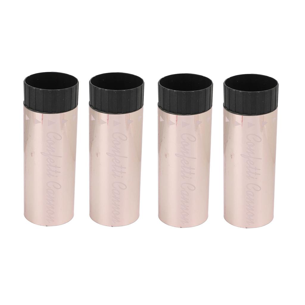 4Pcs Confetti Cannon Portable Rose Gold Party Ambience Wide Application Party Poppers for Party Wedding Holiday Type B