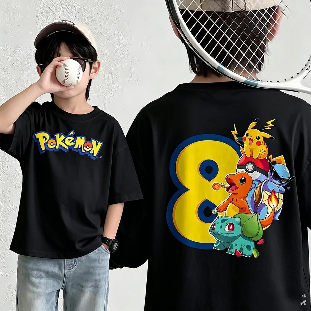 New summer Pokémon Tshirt casual printed shortsleeved shirt fashionable street style top suitable for both men and women