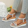 Fashion Wedge Sandals  Women 2025 Summer New Style Bohemian Style Elastic Band Casual Platform Sandals for Women Sandalias De Mujer