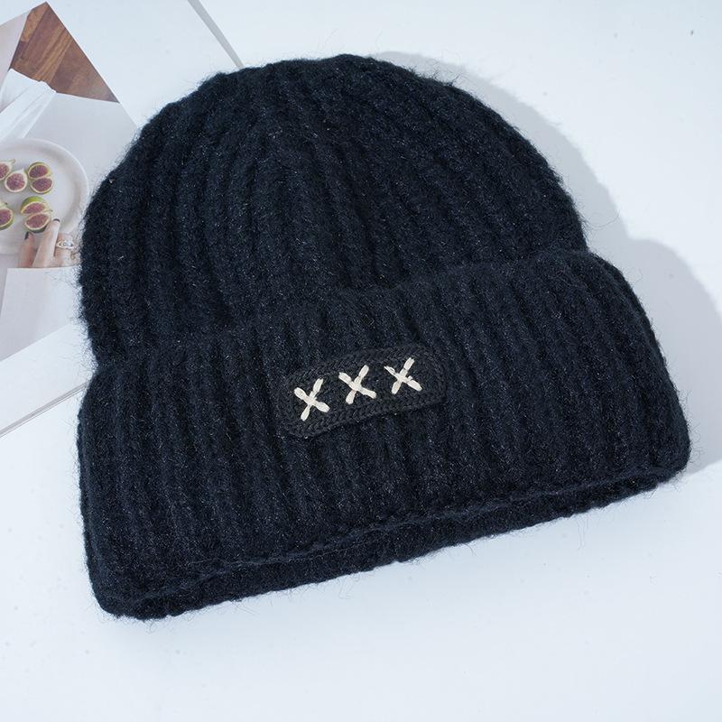 New Hat for Women's Warm Knitted Hat Korean Style Versatile Big Head Circumference Face Small Wool Hat Windproof Head Hat
