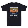 Toilet Paper Where's Your God Now Vintage Retro Men's T-Shirt Top Black Tee
