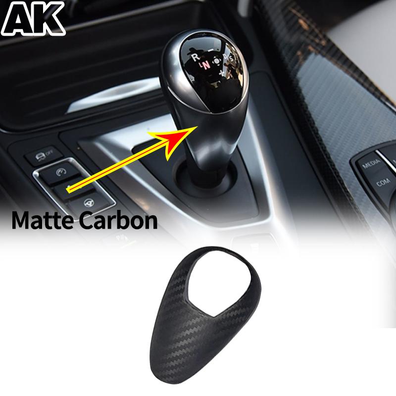 LHD/RHD Echte Kohlefaser Auto Schaltknauf Schaltpanel Verkleidung Abdeckung Basis Für BMW F20 F21 F22 F23 F30 F31 F34 F35 F32 F33 F36 M2 F87