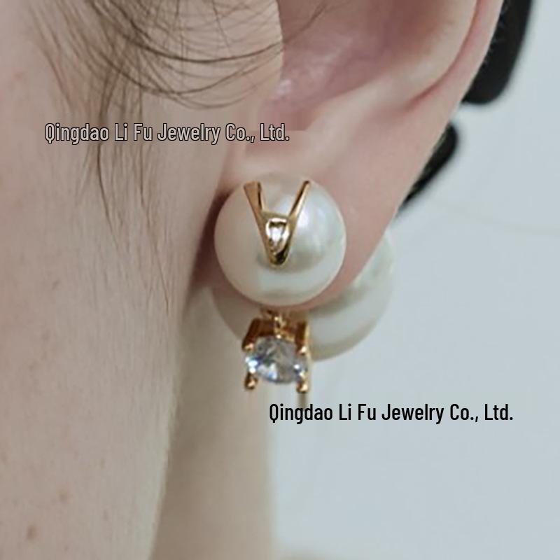 925 Silver Niche Pearl Double-Sided Earrings - Versatile, Light Luxury Front & Back Wear for Women.